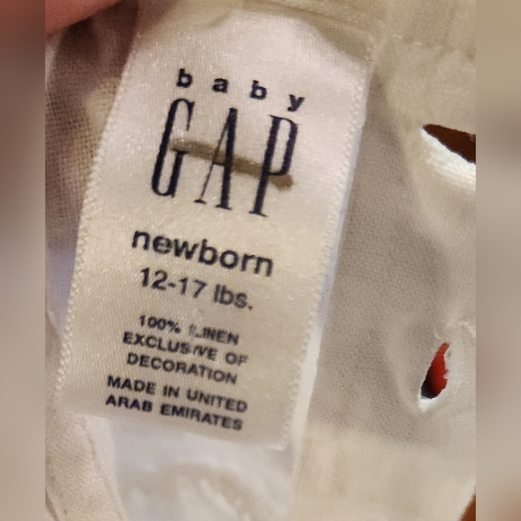 2000s Gap Baby Girls Peter Pan 100% Linen Easter Dress Newborn Spring Crunchy - Picture 5 of 7